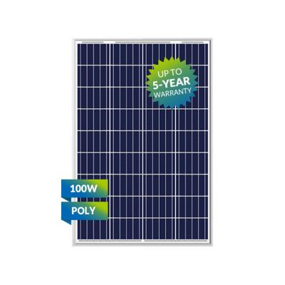 China Off-Grid Solar System 5BB 18V 100Watt Polycrystalline Solar Panel Cell For Home Use for sale