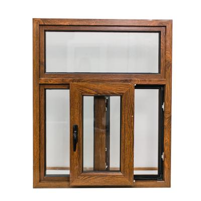 China Swing Open Style Classical Style Wood Aluminum Casement Windows with UPVC Frame Glass for sale