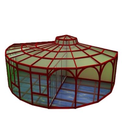 China Customized Size Portable Aluminum Sunroom and Garden Room with Triangle Roof Molding for sale