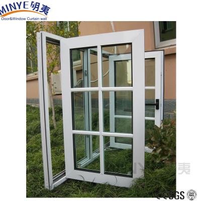 China Moderno diseño francés insonorizado Upvc PVC vidrio Ventanas y puertas con parrilla Residencial en venta