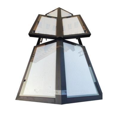 China Sunshade and Waterproof Double Tempered Glass Electric Switch Aluminum Skylight Window for sale