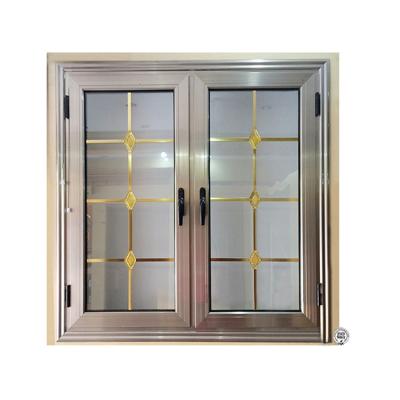 China Swing Open estilo de aluminio de aleación Casement Ventana con el diseño de parrillas de ventana de hierro simple en venta