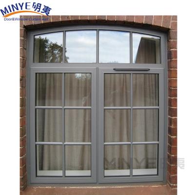 China Iron Grill Window Door Designs for Modern Glass Aluminum Casement Windows Modern Style for sale