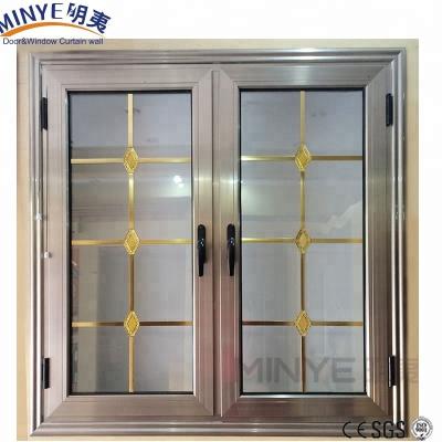 China Courtyard Double Pane Aluminum Window Glass with Frames America Style Double Glass Windows for sale