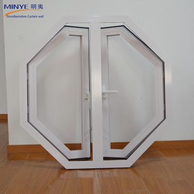 China Special-shaped Swing Aluminum Windows with Customized Shape and Double Tempered Glass for sale