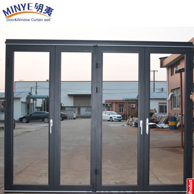 China Sound Insulated Lowes Entry Modern Sliding Glass Interior Folding Door for Farmhouses for sale