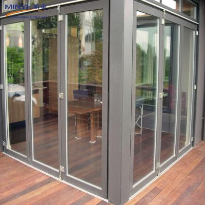 China Double Tempered Double Glazed Door Glass PVC Folding Door for Interior Partition Wall for sale