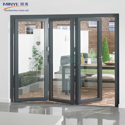 China Sound Insulation Aluminum Folding Door with 4 Panel Aluminum Screen Door in Modern Design for sale