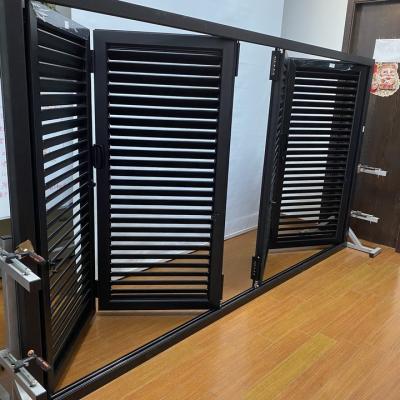 China Horizontal Opening Pattern Aluminum Alloy Folding Windows and Shutter for Daylighting for sale