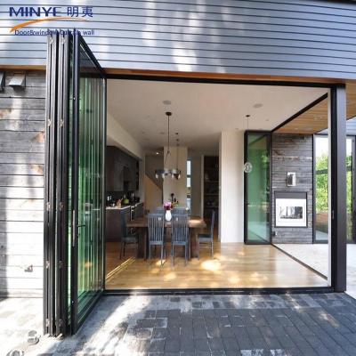 China Double Glazing Soundproof Exterior and Interior Bi-Folding Door with Aluminum Alloy for sale