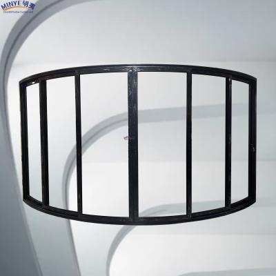 China Hotel Sliding Door with Curved Multi Tracks Aluminum Frame and Double Tempered Glass for sale