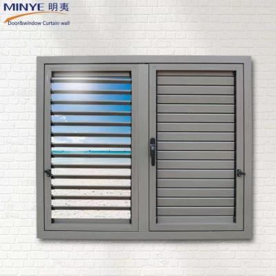 China Folding Screen Louvre Aluminium Shutter Non-Thermal Break Aluminum Alloy Casement Window for sale