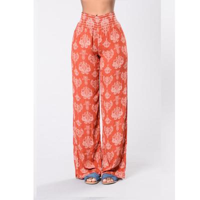 China Digital Printing Bohemian High Waist Anti-wrinkle Fashion Women Fashion Style Wide Leg Pants for sale