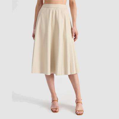 China Casual A-line Skirt Pleated Skirt Plus Size New Style Women Skirt With Solid Colors for sale