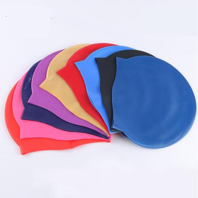 China 2021 hot sale soft/high elasticity/high quality water sports accept colorful unisex high quality durable flexible silicone swimming caps custom made for adults for sale