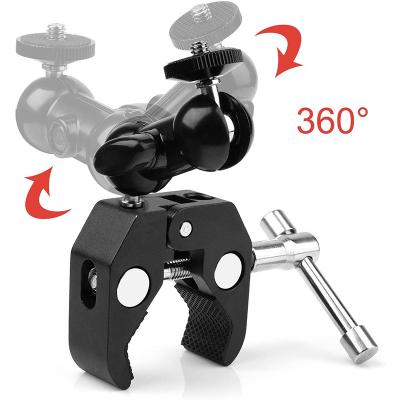 China 360 Rotation Camera Mount Clamp With 360 Ball Head-arm For DSLR Camera / Field Monitor / LED for sale