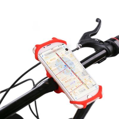 China Adjustable Outdoor Sports Accessories Accept Sample Order Cheap Adjustable Silicone Flexible Rubber Bicycle Phone Holder for sale