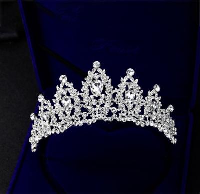 China White Crystal Crown Bridal Prom Wedding Tiara Rhinestones Princess Crown Bridal Hair Accessories Fashional Keepsake Gifts for sale