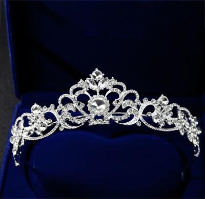 China Baroque Bride Tiara Crowns Queen Headpiece Crystal Luxury Wedding Crown For Silver Color Fashional Keepsake Gifts for sale