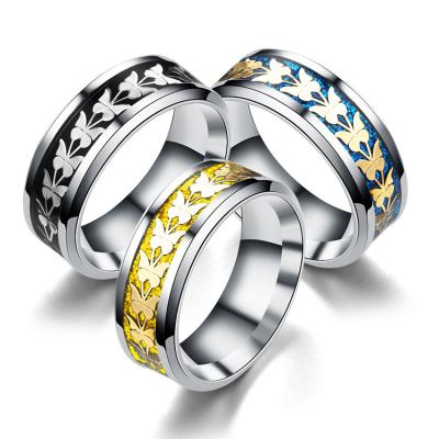 China FASHIONABLE Totem Gypsy Butterfly Delicate Stainless Steel Women's Rings Jewelry for sale