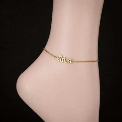 China FASHIONABLE 12 constellations personalized stainless steel anklet chain for women jewelry for sale