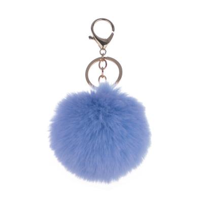 China Fashional Souvenir Gifts Ready To Ship Pom Pom Keychains Cute Multicolor Imitation Fur Pom Keychain for sale