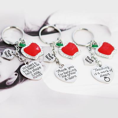 China Fashional Keepsake Gifts Thank You Gifts Thank You Teacher Key Chain For Helping Me Raise And Learn Teacher Appreciation Jewelry for sale