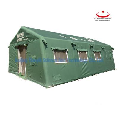 China High Quality Outdoor Camping Green Inflatable National Grid Power Fire Disaster Relief Tent for sale