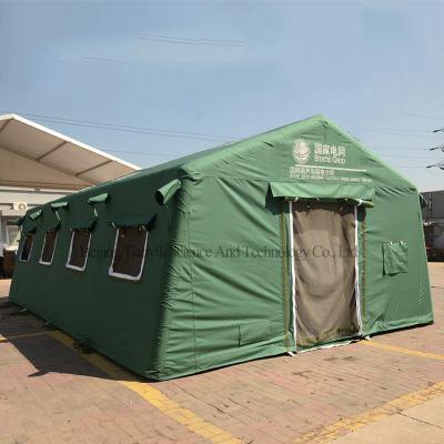 China OEM/ODM Large Convenient High Quality Outdoor Camping Green Inflatable Tent Relief Waterproof Oxford Tent for sale