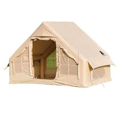 China Wholesale Inflatable Air Tourist Tent Large Canvas Glamping Cabin Tent Family Outdoor Inflatable Camping Tent for sale