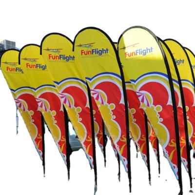 China Customization Water Beach Flag and banners advertising feather flags with base custom teardrop flag for sale