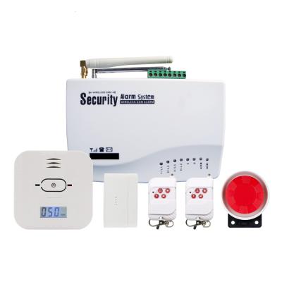 China Home Alarm System Russian Voice GSM Security Co Wireless Smoke Detector for Home Security GSM SMS Bedroom Security Intruder Alarm System for sale