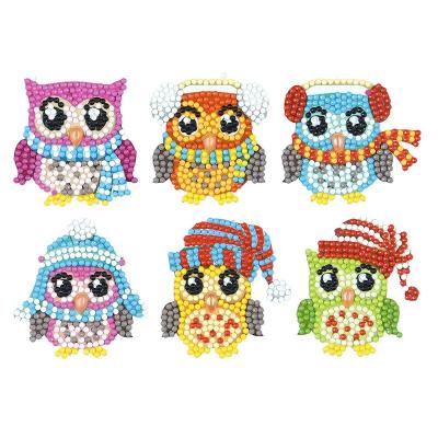 China Eco-friendly 5D Diamond Art Stickers Painting Kit For Kids Children Cartoon Owl Diamond Paint By Number DIY Sticker Birthday Gift for sale