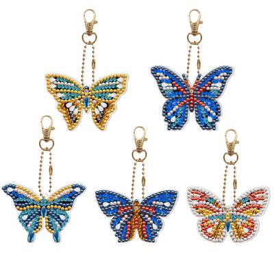 China New 5d Diy Classic/Postmodern Butterfly Diamond Painting Keychain Animal Special Shaped Pendant Diamond Hanging Decorations Christmas Tree for sale