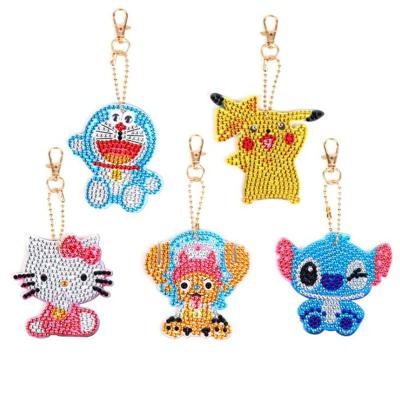 China Diamond Embroidery Cross Stitch Women's Special Shaped Bag Decoration Eco-friendly Drill Cartoon DIY Diamond Painting Keychain Pendant Full for sale