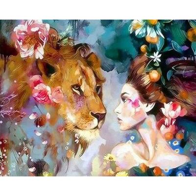 China Wholesale Eco-Friendly Beauty And The Beast Digital Oil Painting Decoration DIY Home Wall Art Background Painting for sale