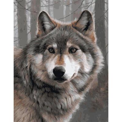 China Factory Outlet DIY High Quality Timber Wolf Digital Oil Painting Home Decoration Eco-friendly Wall Art Background Painting for sale