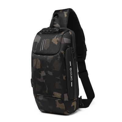 China Custom Waterproof Pussy Pack China Men Bags Manufacturer Crossbody Waterproof Shoulder Pack With Usb Anti Theft Sling Messenger Bag Men for sale