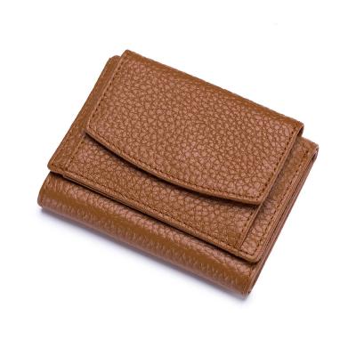 China RFID Foldable Shooting Billetera Silver Genuine Leather Minimalist Women's Purse Wallet Women Small Card Holder Wallets For Men for sale