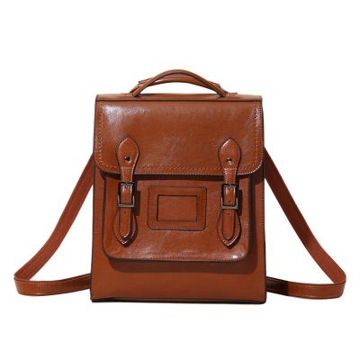 China 2021 Fashion School Pack Vintage Bag Waterproof Multifunctional Women Shoulder Italian Custom Real Leather Backpack With Logo for sale