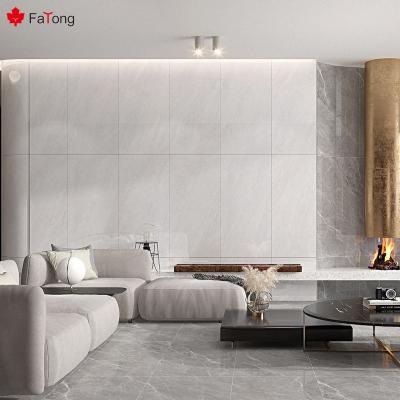 China Look Like Fatong Marble Foshan 600*1200Mm Porcelain Tiles Light Gray Interior Wall Tile Indoor Bathroom Polished Full Glazed Marble for sale