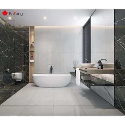 China Look Like Porcelain Marble Tiles Foshan FaTong 600*1200mm Marble Flooring Tiles Light Gray Glazed Bathroom 9mm Indoor Marble Ceramic Tiles for sale