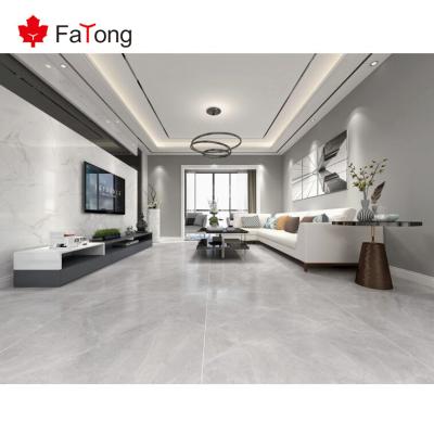 China Foshan Fatong Glazed Metallic Tiles 1000 x 1000Mm Porcelain Tile Look Like Gray Polished Glazed Hotel Floor High Gloss Ceramic Gray Color Marble for sale