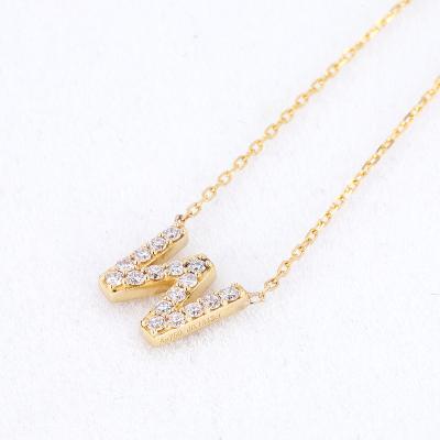 China FASHIONABLE Diamond Pendant 26 English Letter Necklace 18K Gold Pendant Necklace for sale