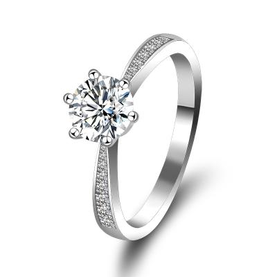 China Romantic 1 Carat S925 Diamond Moissanite Ring Jewelry Women for sale