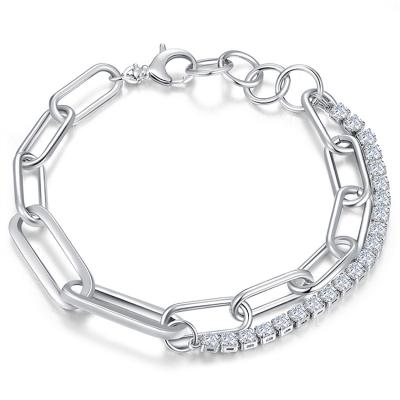 China TRENDY Platinum Plating Anniversary Trendy Fashion Party Couples Fancy Chain Bracelet For Girls for sale