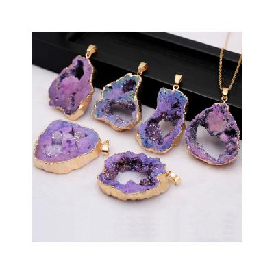 China FASHIONABLE Agate Nature Stone Pendant For Diy Making Jewelry Woman Girl Necklace Bracelet Gifts Decoration for sale