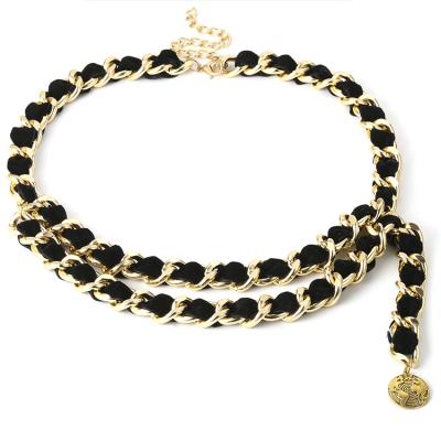 China Two Layers Body Jewelry Thick Layered Chain With Flanned Waist Chain for sale