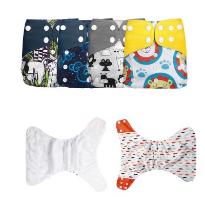 China 2021 AIO Baby AI2 Printed Reusable Cloth Diaper Wholesale Washable Breathable Cloth Diaper One Size for sale