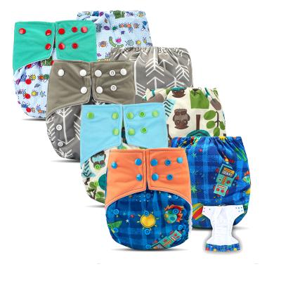 China AI2 Baby Custom Organic Cloth Diaper Double Pockets Reusable Washable Washable Adjustable Diaper for sale